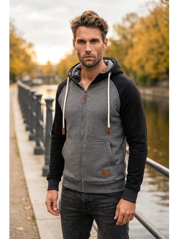RESLAD Sweatjacke Raglan Meliert in anthrazit