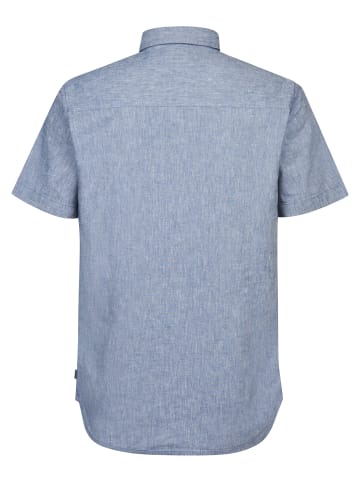 Petrol Industries Kurzarmhemd aus Leinenmix, unifarben Tracker in Blau