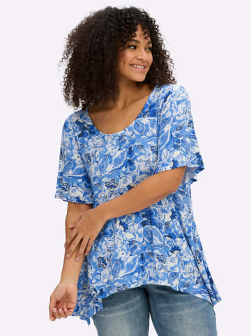 sheego by Joe Browns T-Shirt in royalblau-himmelblau-gemustert