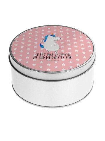 Mr. & Mrs. Panda Erinnerungsbox Einhorn Mann mit Spruch in Rot Pastell