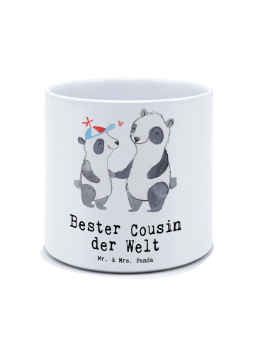 Mr. & Mrs. Panda Pflanzkübel Groß Panda Bester Cousin der Welt m... in Weiß