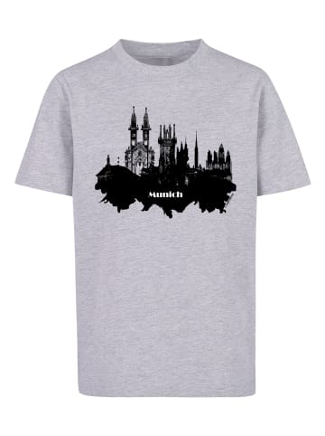 F4NT4STIC T-Shirt Cities Collection - Munich skyline in grau meliert
