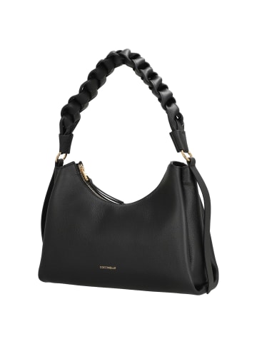 COCCINELLE Boheme Grana Double - Schultertasche S 30 cm (sandshe/seagras) in noir/cognac