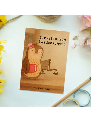 Mr. & Mrs. Panda Postkarte Juristin Leidenschaft Design mit Spruch in Weiß