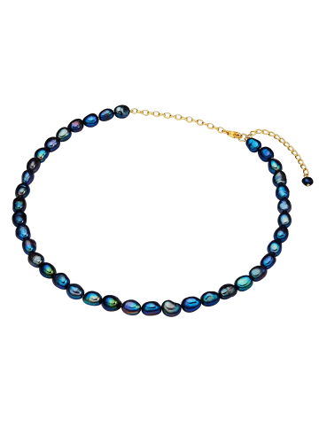Valero Pearls Kette aus Sterling Silber mit Süßwasser-Zuchtperle in blau