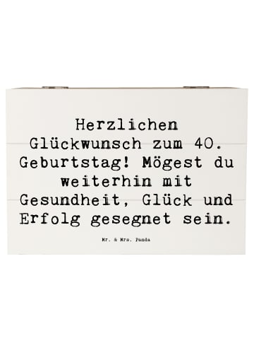Mr. & Mrs. Panda Schatulle Spruch 40. Geburtstag mit Spruch in Weiß