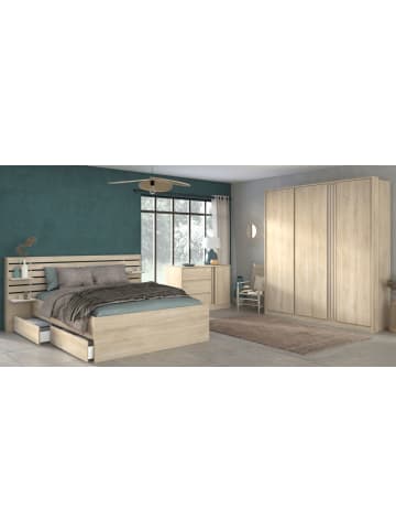 Parisot Jugendzimmer 3-teilig, Eiche japanisch, Komplettset mit Bett 140 x 200