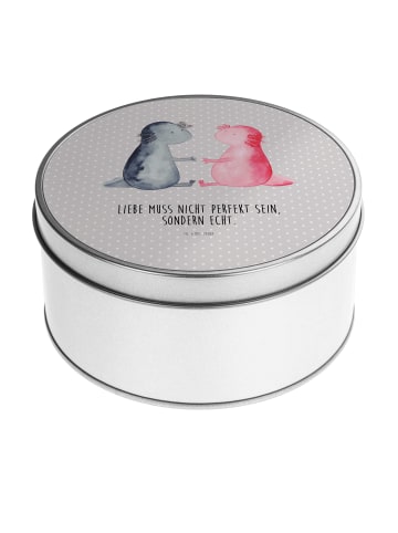 Mr. & Mrs. Panda Aufbewahrungsbox Axolotl Liebe mit Spruch in Grau Pastell