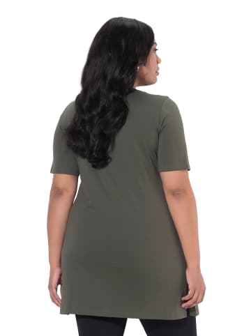 Ulla Popken Longshirt in olivgrau