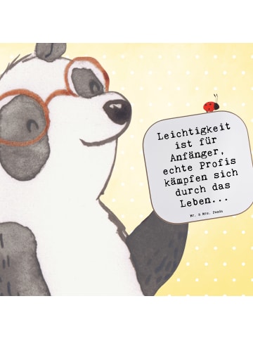 Mr. & Mrs. Panda Holzuntersetzer Spruch Leichtigkeit für Profis ... in Weiß