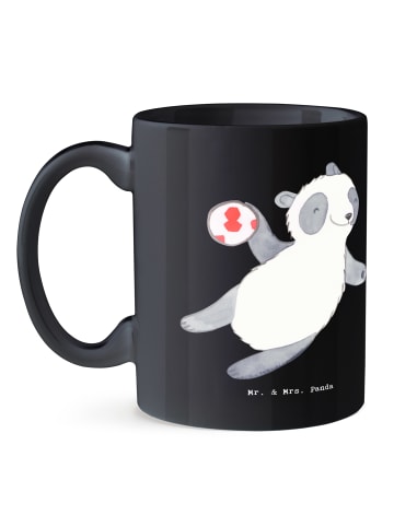 Mr. & Mrs. Panda Tasse Handball Trainerin Dankeschön mit Spruch in Schwarz
