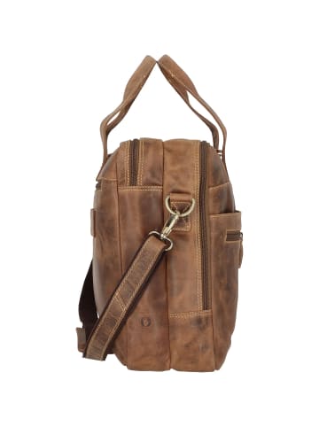Greenburry Vintage Aktentasche Leder 42 cm Laptopfach brown