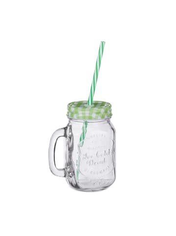relaxdays 16 x Trinkgläser mit Strohhalm in Bunt - 400 ml