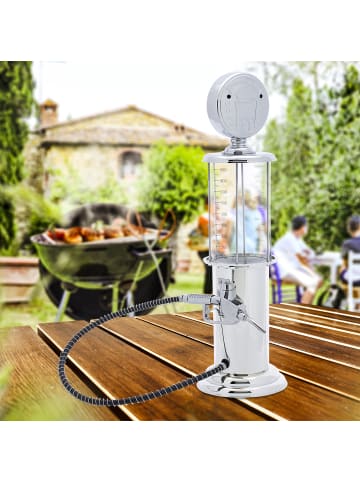 relaxdays Getränkespender Zapfsäule in Silber - 900 ml