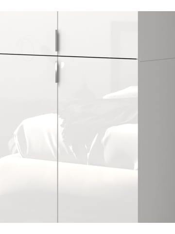 Inn.Furn Garderobenschrank mit Spiegltüren, weiß Hochglanz 281 cm, Schuhschrank XXL