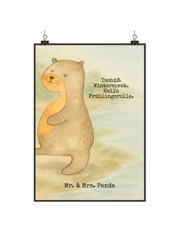 Mr. & Mrs. Panda Bild Otter Bauch Design mit Spruch in Weiß