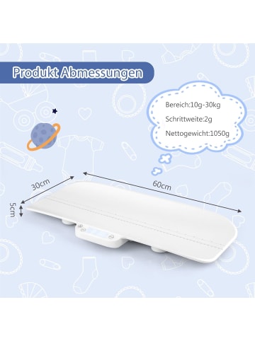 COSTWAY Babywaage Digtal in Weiß
