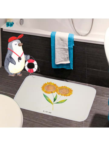 Mr. & Mrs. Panda Badteppich Blume Sonnenblume ohne Spruch in Weiß