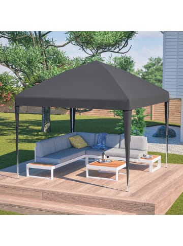 ABRIHOME Pavillon in Schwarz 3x3 m höhenverstellbar mit 4 Sandsäcken