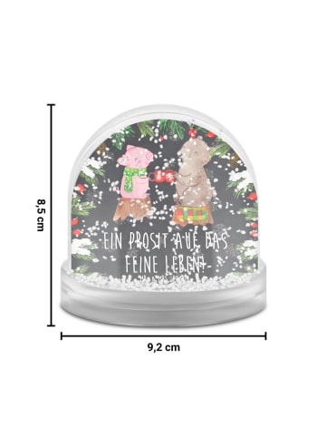 Mr. & Mrs. Panda Schneekugel Weihnachten Glühschwein Sause mit S... in Kreidetafel