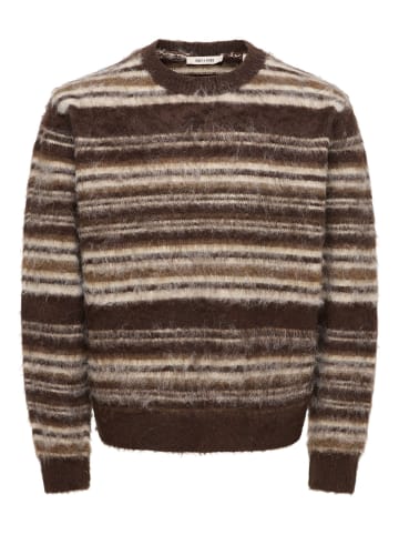 ONLY & SONS Strick-Shirt in Coffee Bean