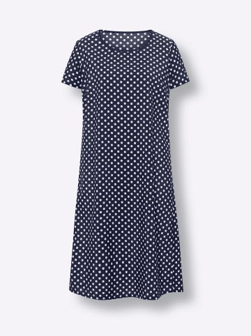 Sieh an! Kleid in marine-weiß-getupft