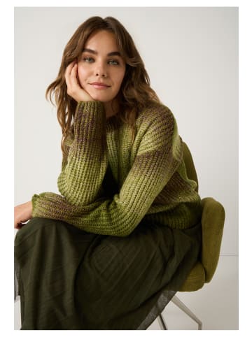 More & More Rundhalspullover Rippstrick in multicolour yarn knit