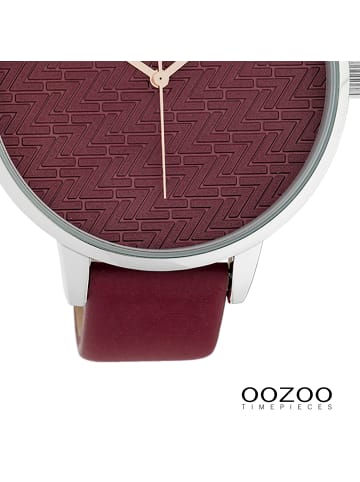 Oozoo Analog-Armbanduhr Oozoo Timepieces weinrot extra groß (ca. 48mm)