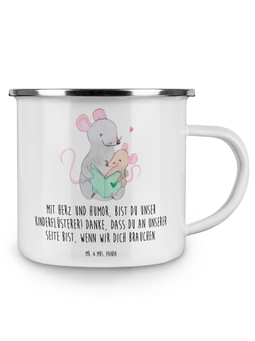 Mr. & Mrs. Panda Tasse Emaille Baby-Sitter Engelflüsterer mit Sp... in Weiß