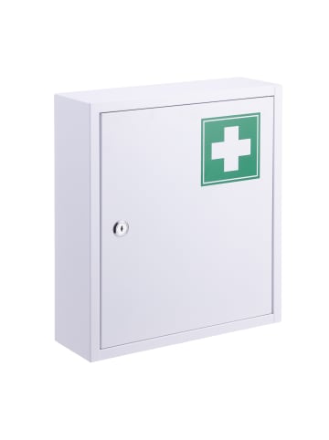 relaxdays Medizinschrank in Weiß/ Grün - (B)31,5 x (H)36 x (T)10 cm