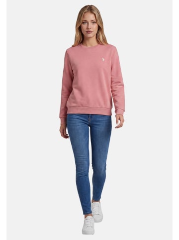 U.S. Polo Assn. Pullover USZoee – Damen Sweatshirt mit Rundhalsausschnitt in Darkrose-Beige
