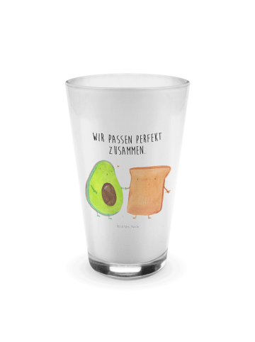 Mr. & Mrs. Panda Glas Avocado Toast mit Spruch in Transparent