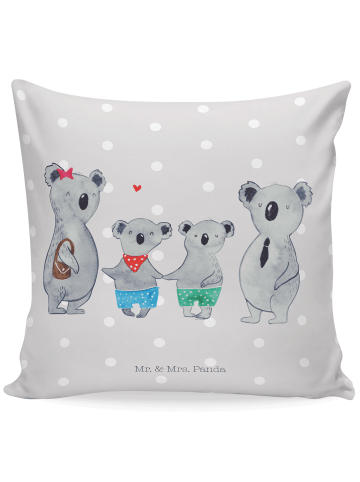 Mr. & Mrs. Panda Kissen 40x40 Koala Familie zwei ohne Spruch in Grau Pastell
