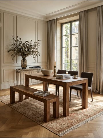 KADIMA DESIGN Holzbank Sheesham | 140x45x35cm, Massiv, Landhaus in Braun