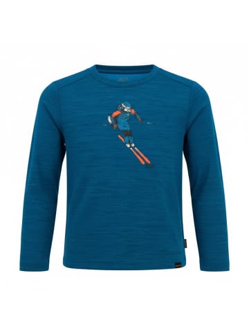 Jack Wolfskin Langarmshirt Neureuther Jackie Print Kinder Longsleeve Shirt Sport in Blau
