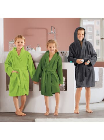 REDBEST Frottier Kinder-Bademantel mit Kapuze Chicago in apfelgrün