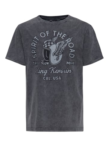 King Kerosin King Kerosin Enzym Wash T-Shirt Spirit Of The Road in anthrazit