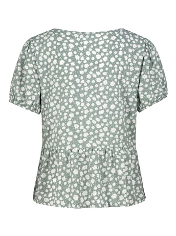 Sublevel Design Bluse mit Schleifen und Rüschen, Kurzarm Offen in Grün