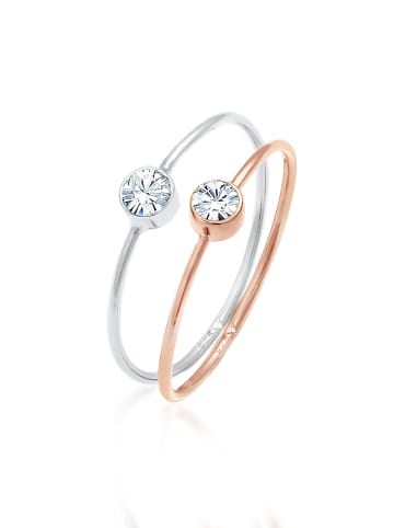 Elli Ring 925 Sterling Silber Ring Set in Rosegold