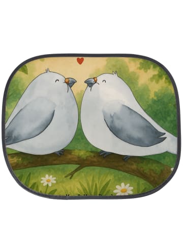 Mr. & Mrs. Panda Sonnenblende Auto Turteltauben Liebe Design ohn... in Weiß