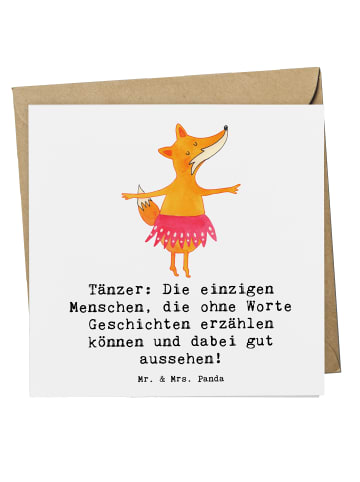 Mr. & Mrs. Panda Einladungskarte Tanzen Geschichten mit Spruch in Weiß
