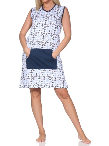 NORMANN Nachthemd Strandkleid Maritimer Look Übergröße in Allover