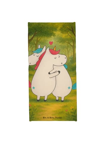 Mr. & Mrs. Panda Strandtuch Einhorn Mitteilung Design ohne Spruch in Weiß