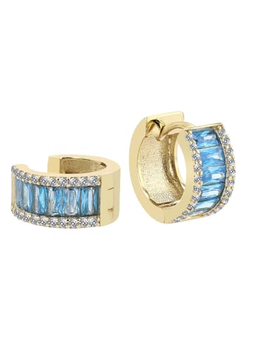 Adeliás Damen Ohrringe – Klappcreole aus 333 Gold mit Zirkonia in gold