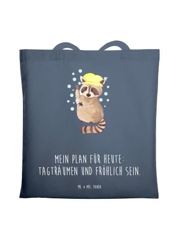 Mr. & Mrs. Panda Beuteltasche Waschbär mit Spruch in Indigo Blue