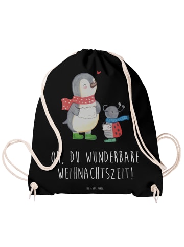 Mr. & Mrs. Panda Jutebeutel Smörle Winterzeit mit Spruch in Schwarz