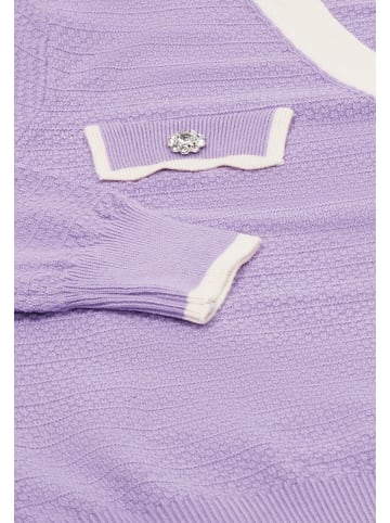 faina Women Cardigan in Lavendel Wollweiss