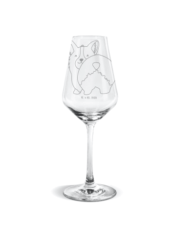 Mr. & Mrs. Panda Weißwein Glas Corgi Po ohne Spruch in Transparent