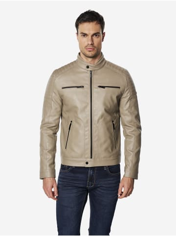 KOROSHI Biker-leder-effektjacke in grau