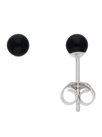 Adeliás 925 Silber Ohrringe / Ohrstecker mit Onyx Ø 4,2 mm in silber